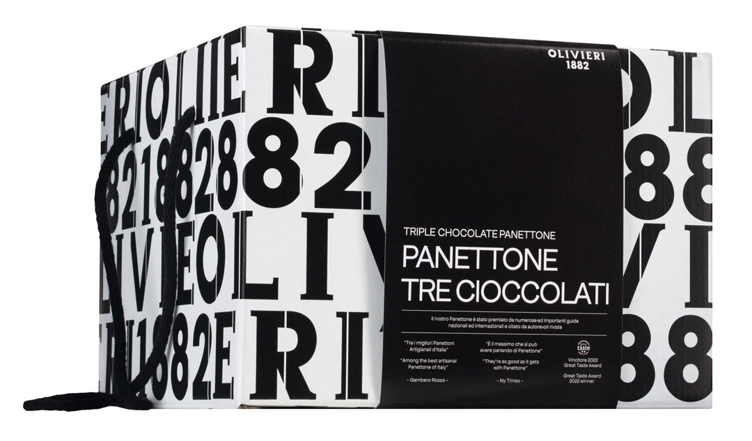 Olivieri 1882: Panettone mit dreierlei Schokoladen - Panettone tre cioccolati, 1000g