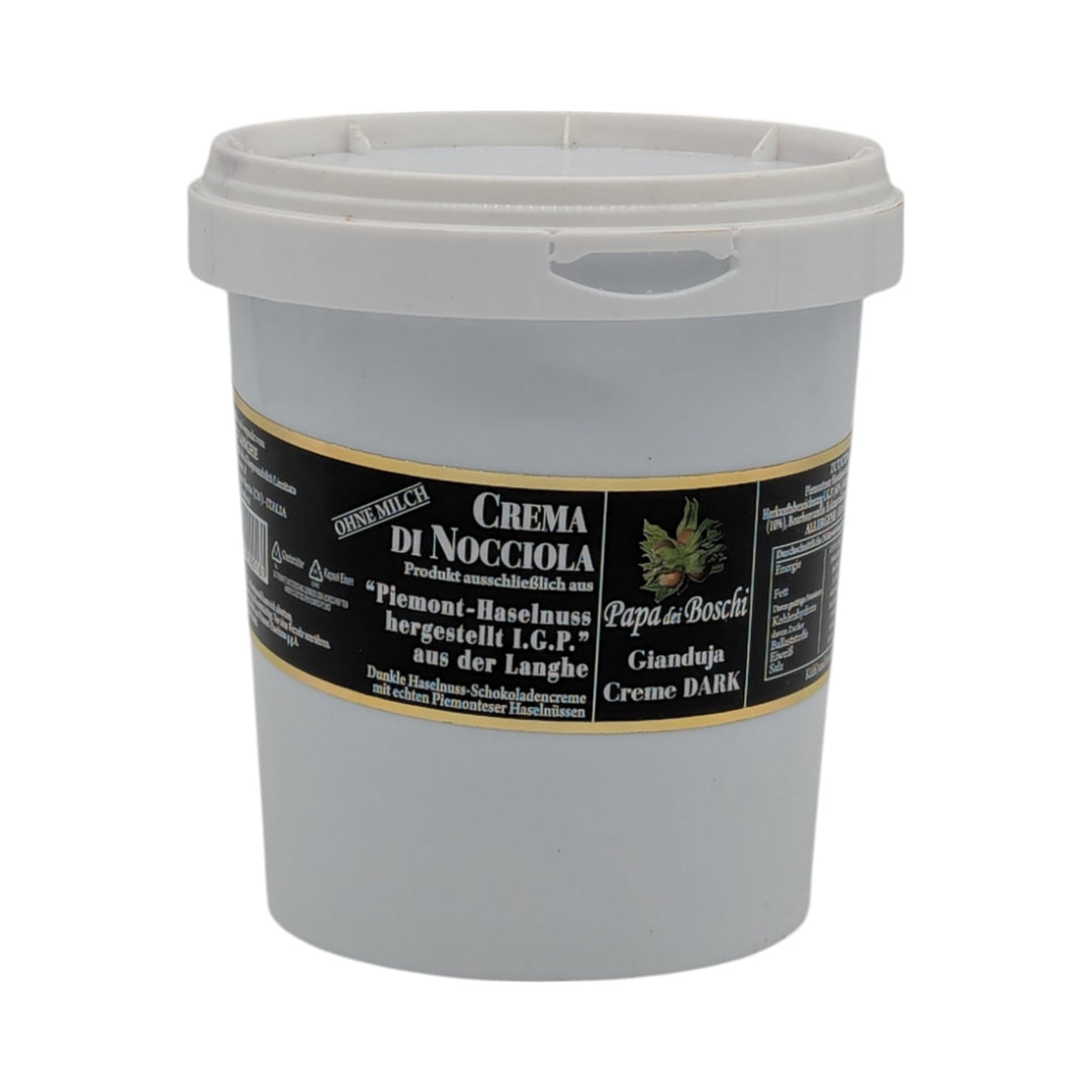 Papa dei Boschi: Piemonteser Haselnuss Schokoladencreme  - Crema Gianduia Dark, 1000g