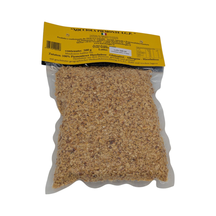 Papa dei Boschi: Piemonteser Haselnüsse - grob gemahlen / Splitter, Nocciola Piemonte, 500g