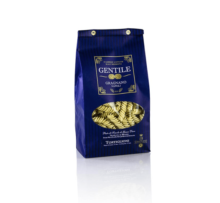 Pastificio Gentile Gragnano IGP - Tortiglioni, Fussili, étiré au bronze, 500 g