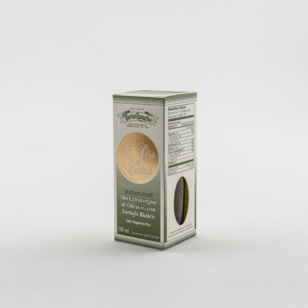 Tartuflanghe: L´Oro Extra Virgin Olive Oil with white truffle aroma (truffle oil), 100 ml