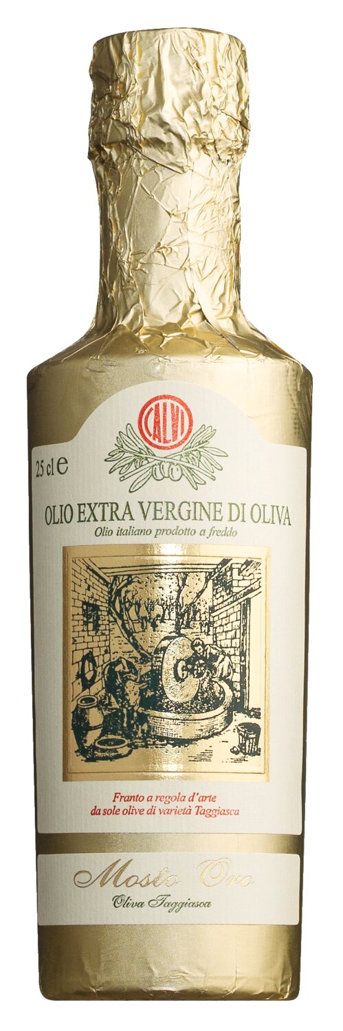 Calvi: Natives Olivenöl Extra "Mosto Oro", Goldfolie, 250 ml