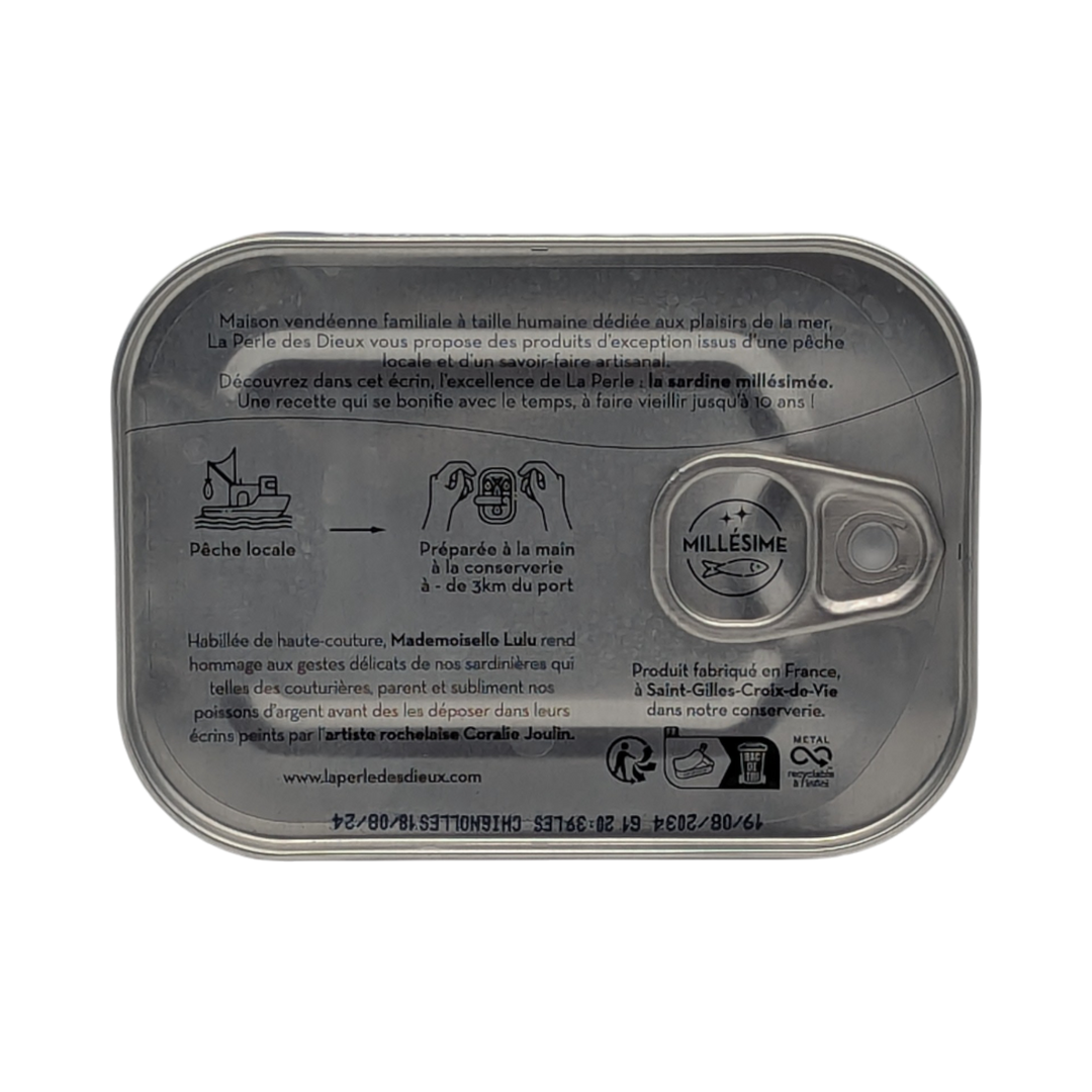 La PERLE des DIEUX: "Mlle Lulu" Sardina d'annata - Sardine Millésimées 2024, 115g