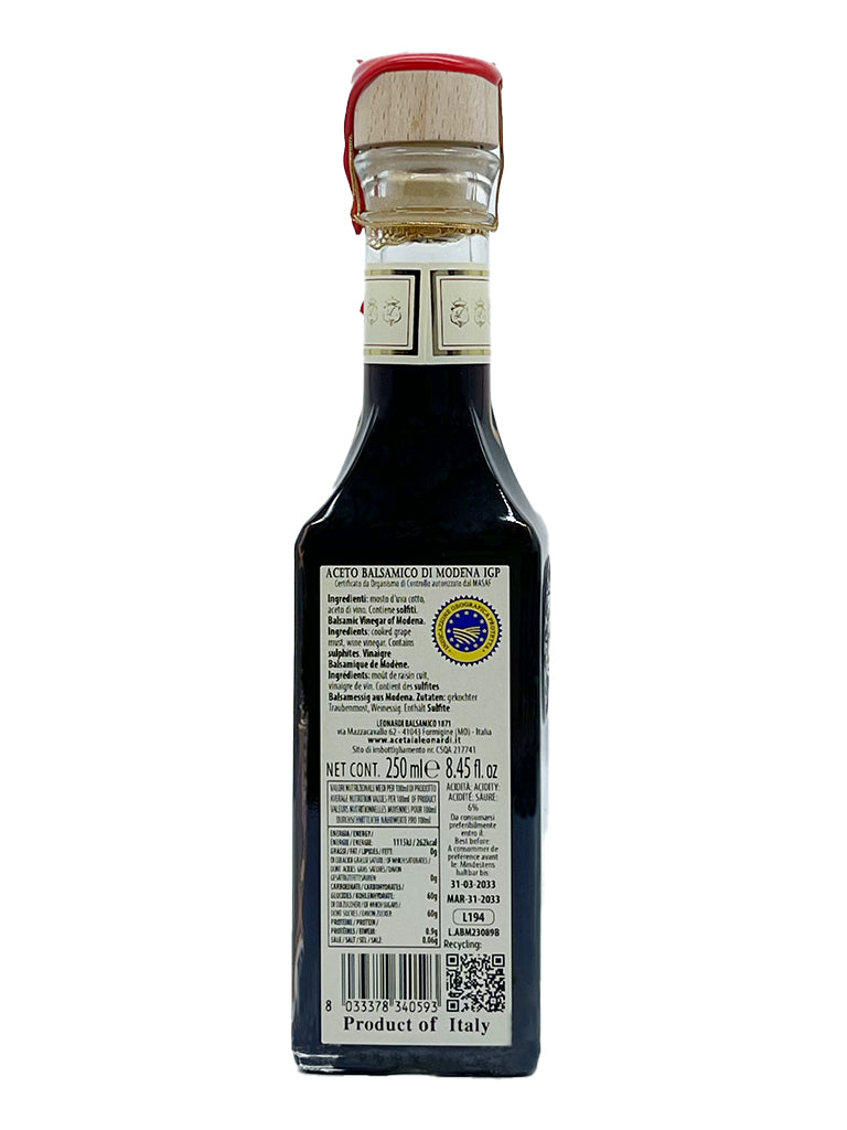 Leonardi: Aceto Balsamico di Modena - Francobollo 10 - 5 Medaillen, 250 ml - Piemont Express