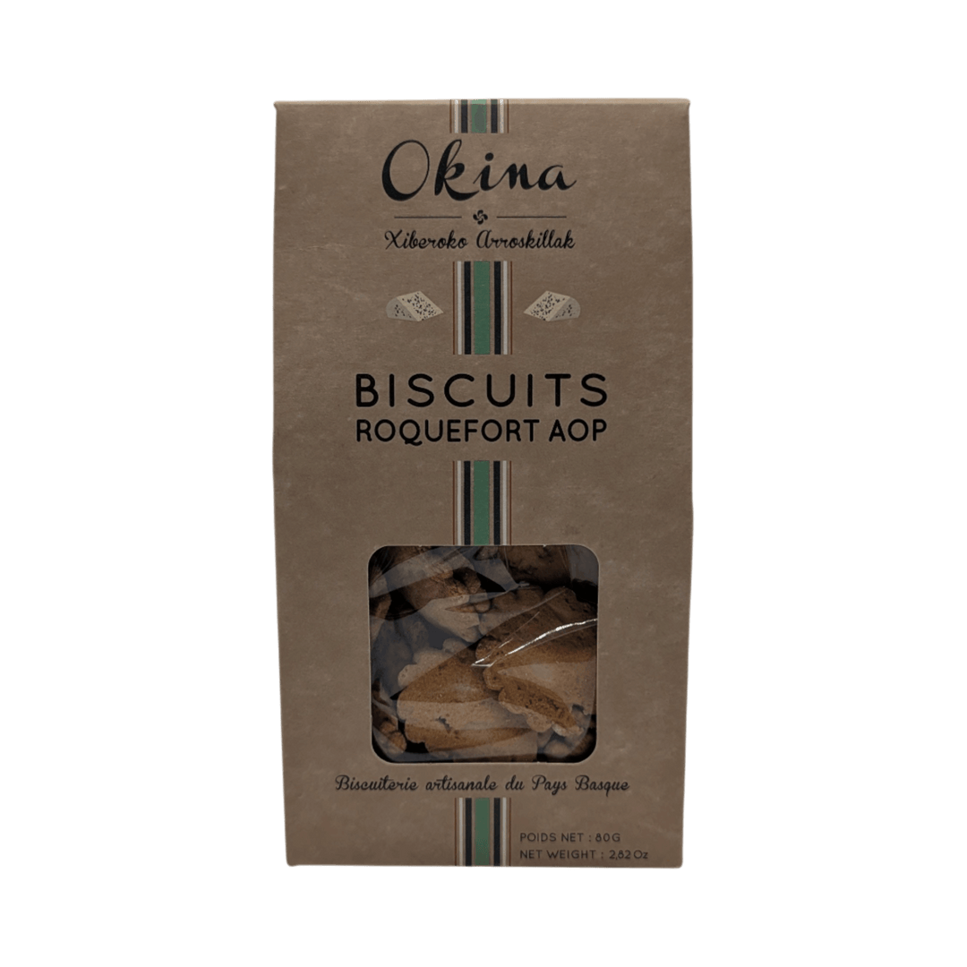 Okina: Roquefort AOP Aperitif-Kekse - Biscuits apéritifs au Roquefort AOP, 80g