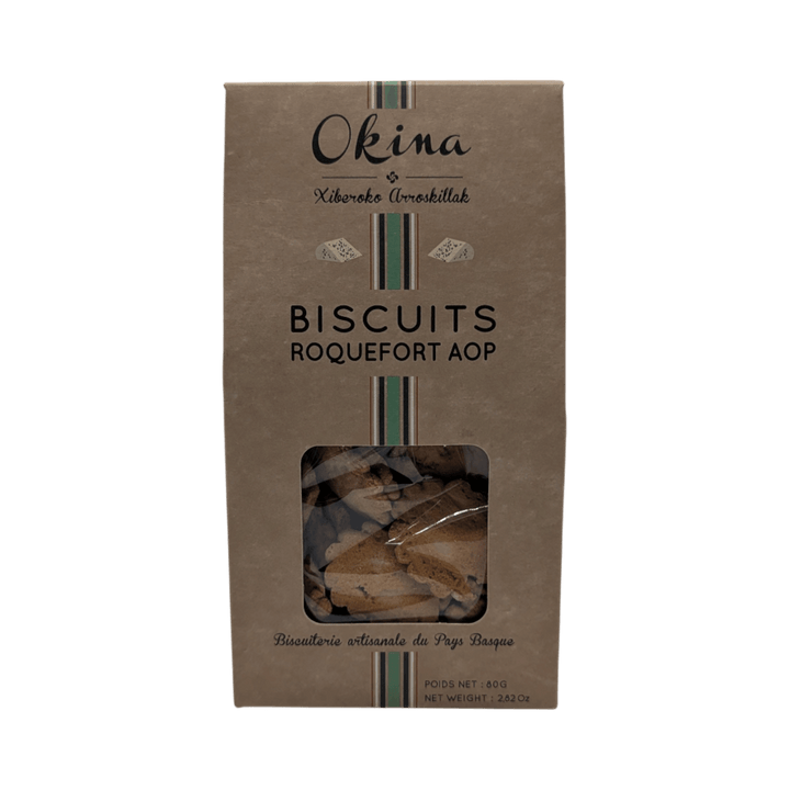 Okina: Roquefort AOP Aperitif-Kekse - Biscuits apéritifs au Roquefort AOP, 80g