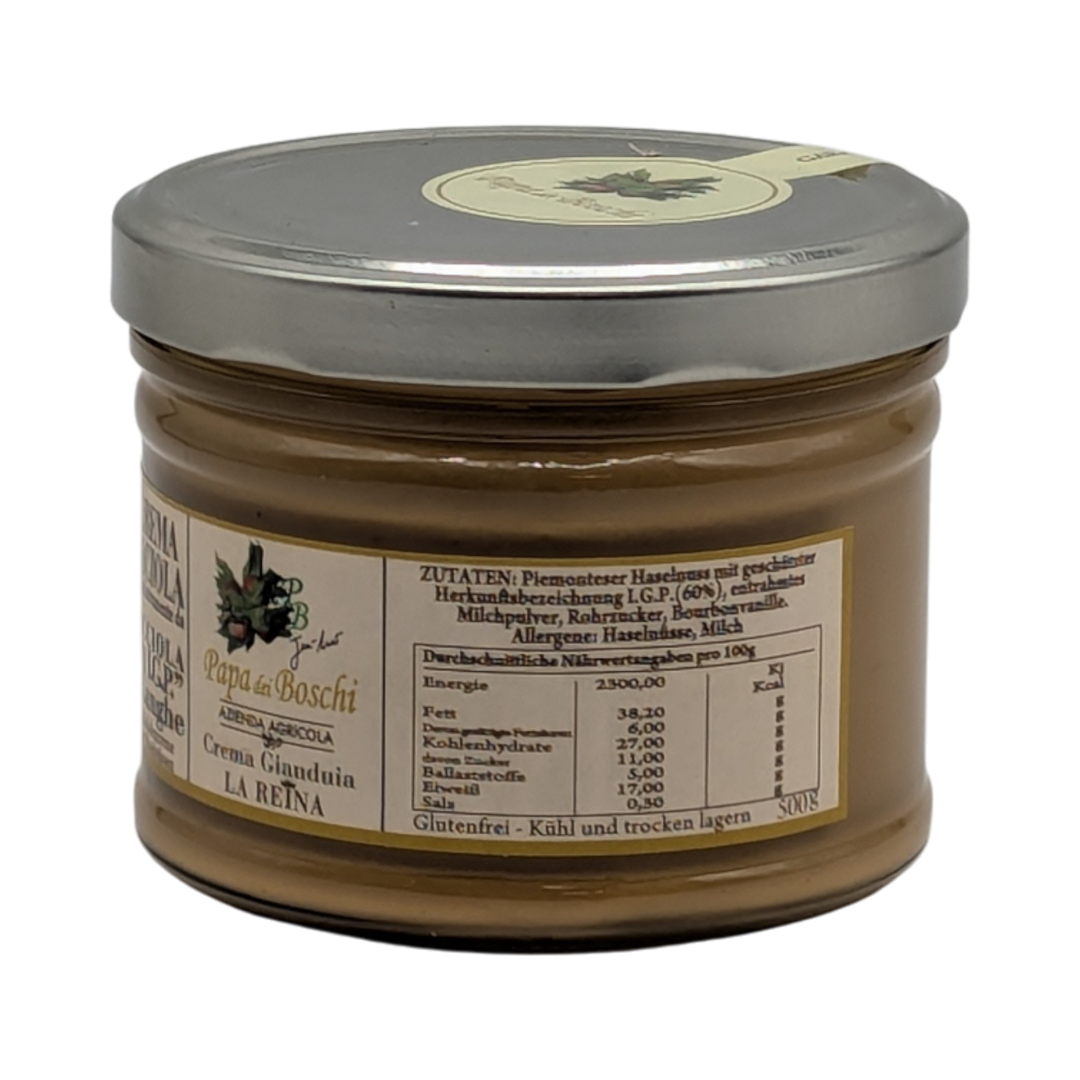 Papa dei Boschi: La Reina - Crema di Nocciole Piemontesi - Crema Reina di nocciola Piemonte, 500g