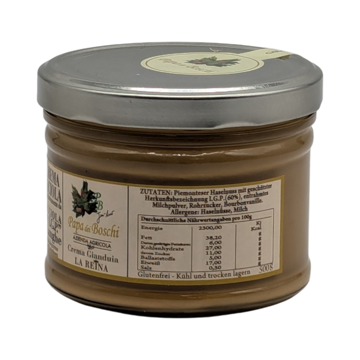 Papa dei Boschi: La Reina - Crema di Nocciole Piemontesi - Crema Reina di nocciola Piemonte, 500g