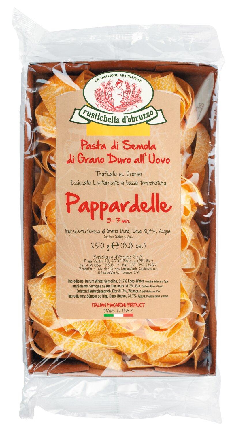 Rustichella: Pappardelle - breite Eierbandnudeln, 250 g