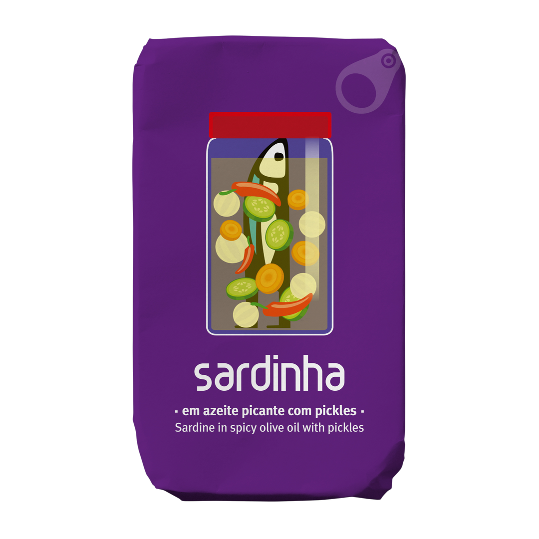 A banca da Sardinha: Sarde in olio d'oliva speziato con sottaceti, 120 g