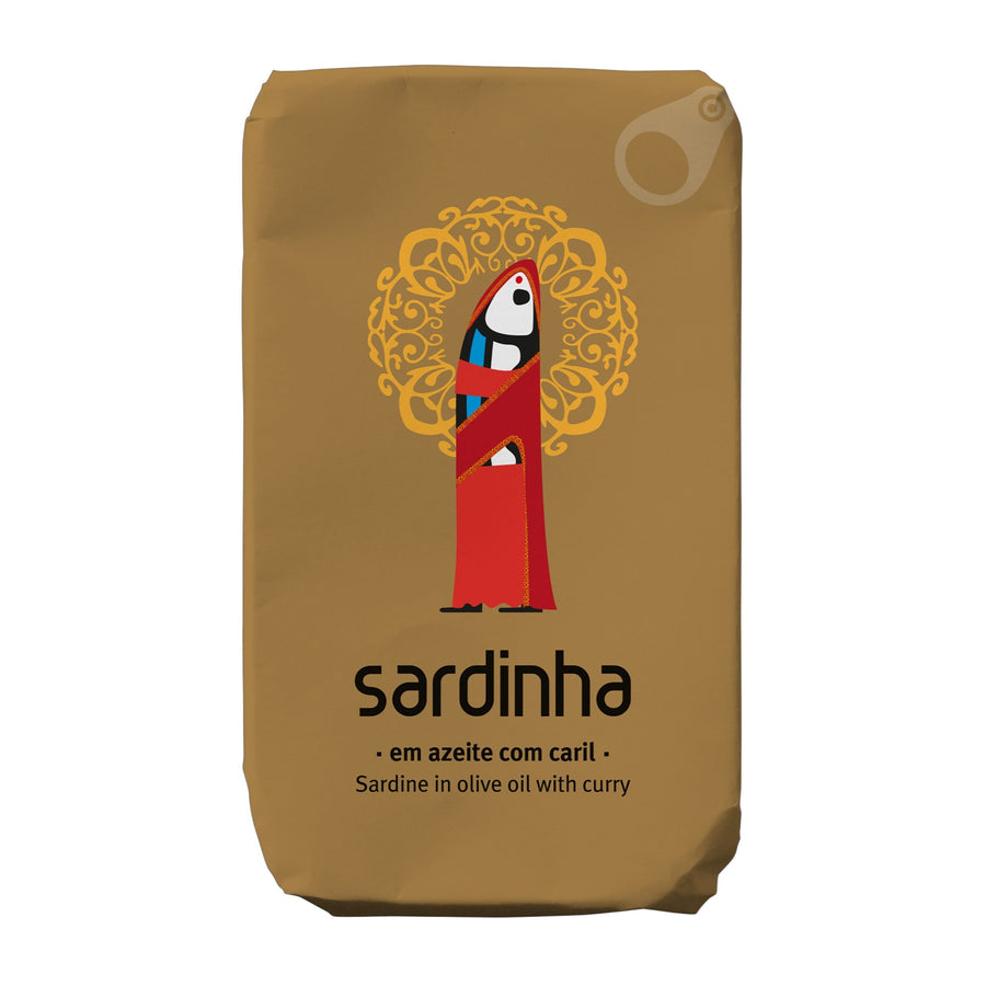 A banca da Sardinha: Sardinen in Olivenöl mit Curry, 120 g - Piemont Express