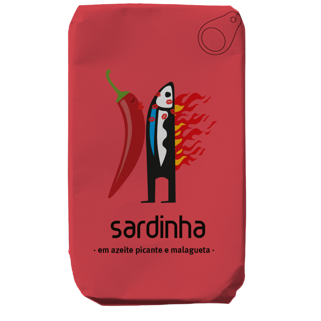 A banca da Sardinha: Sarde in olio d'oliva speziato con chili, 120 g