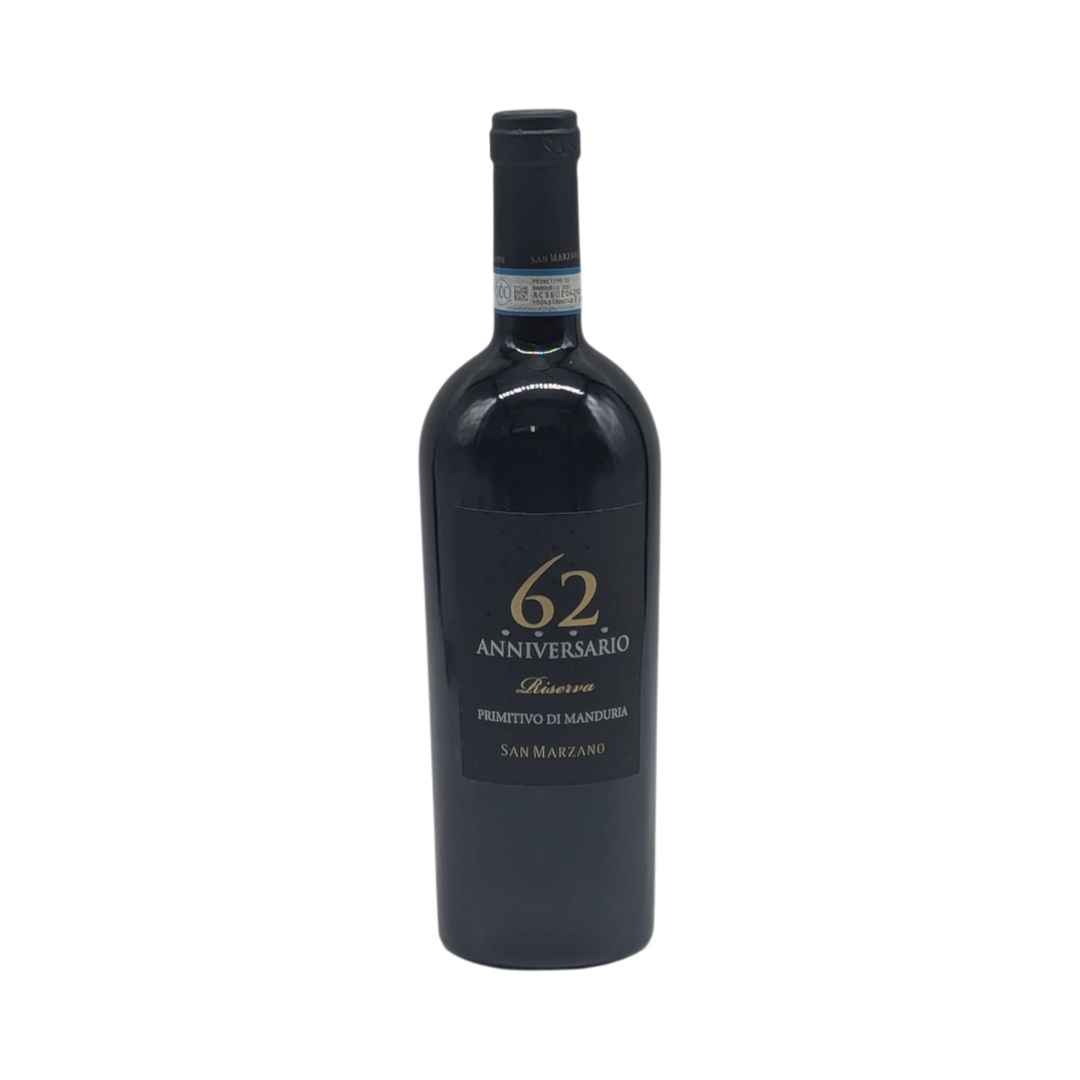 Cantina di San Marzano: “62 Anniversario” Primitivo di Manduria Riserva DOP 2020 - Piemont Express