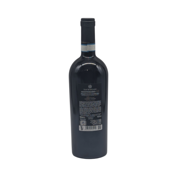 Cantina di San Marzano: “62 Anniversario” Primitivo di Manduria Riserva DOP 2020 - Piemont Express