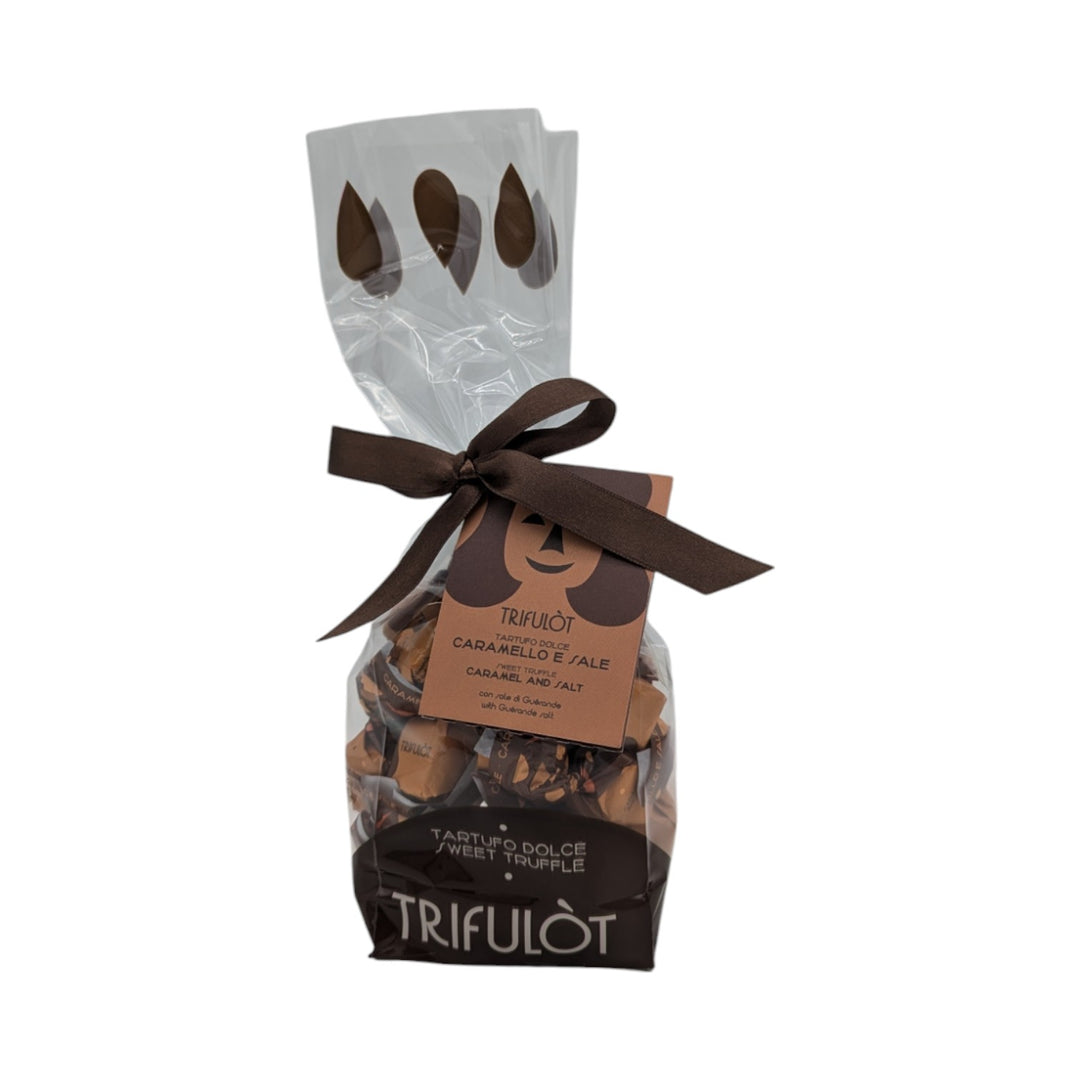 Tartuflanghe : pralinés aux truffes - Tartufi dolci d'Alba caramel/sel de Guérande 180g