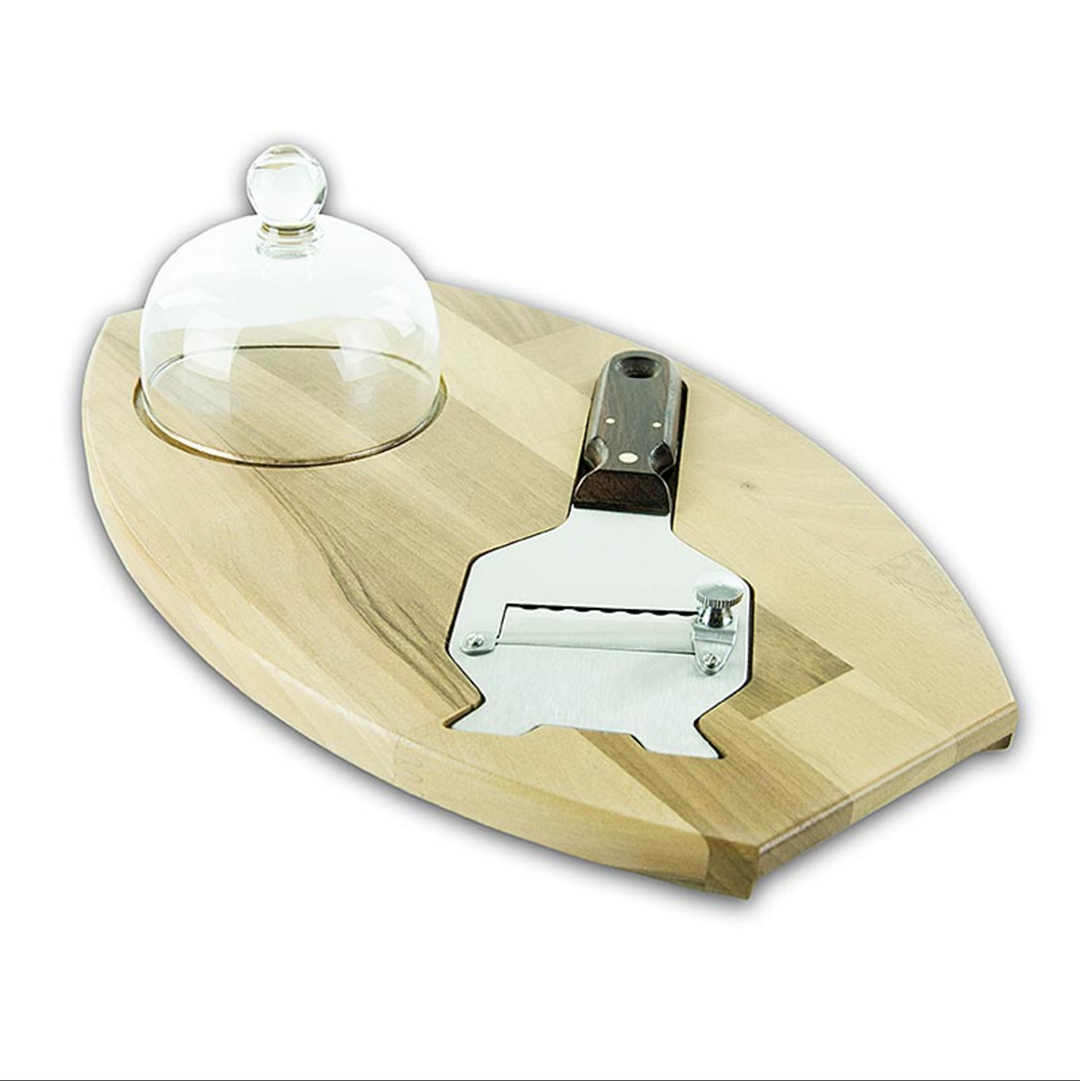 Trüffelhobel - Geschenkset - mit Cloche auf Holzbrett, 3 Teile