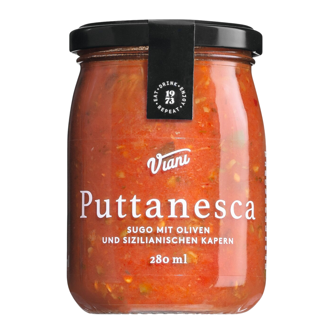 Viani: Sugo Puttanesca - Tomatensauce mit Oliven und Kapern, 280 ml