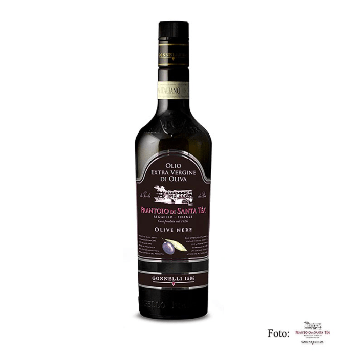 Extra virgin olive oil, Santa Tea Gonnelli "Dolce Delicato", black olives, 750 ml